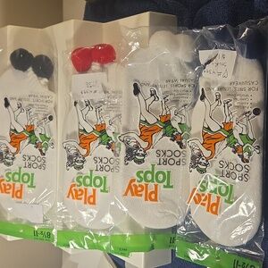 New Vintage Pom Pom Tennis  Socks White Women's  Size 8 1/2-11 Set of 4